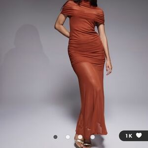 ASOS One Shoulder Rust Dress